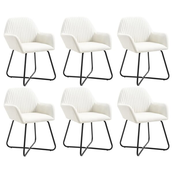 vidaXL Chaises à manger lot de 6 crème tissu