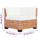 vidaXL Ensemble de canapés 27 Pièces Rotin naturel