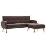 vidaXL Canapé en forme de L revêtement en tissu 186x136x79 cm marron