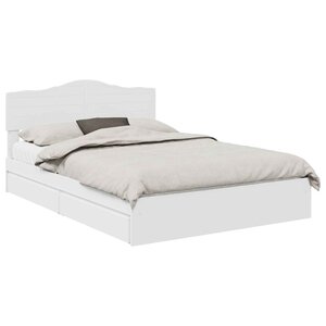 vidaXL Lit de Rangement Blanc 140 x 200 cm Bois d'ingénierie