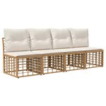 vidaXL Ensemble de canapés d'extérieur 9 Pièces Blanc Naturel et Crème