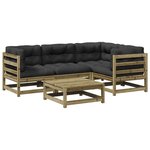 vidaXL Salon de jardin 5 Pièces avec coussins bois de pin imprégné