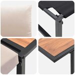 vidaXL Ensemble de salle à manger pour jardin 3 Pièces Taupe Acier