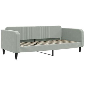 vidaXL Lit de repos sans matelas gris clair 90x200 cm velours