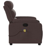 vidaXL Fauteuil de massage inclinable Marron foncé Tissu