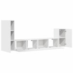 vidaXL Ensemble de meubles TV 4 Pièces Blanc Bois d'ingénierie