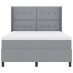 vidaXL Lit à ressort LED avec matelas Gris clair 140 x 200 cm tissu