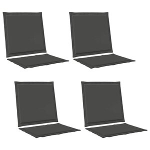 vidaXL Coussins de siège et de dos 4 Pièces Anthracite 47 x 45 x 2 cm
