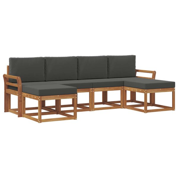 vidaXL Ensemble de canapés d'extérieur 6 pc Naturel et Anthracite