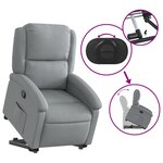 vidaXL Fauteuil inclinable Gris clair Tissu