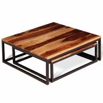 vidaXL Ensemble de table basse gigogne 2 Pièces Bois massif