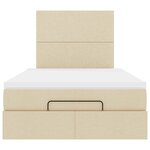 vidaXL Cadre de lit ottoman avec matelas crème 120x200cm tissu