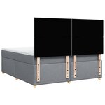 vidaXL Sommier à lattes de lit avec matelas Gris clair 180x200cm Tissu