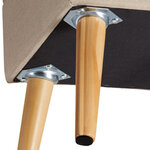 Tectake Tabouret avec coffre de rangement aspect lin ELVA carré - sable