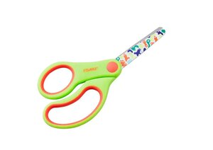 Dahle 54671 Ciseaux Enfant Gaucher 13 cm - Bouts Arrondis - Acier Inoxydable - Poignées Ergonomiques Recouvertes de Caoutchouc - Coloris Vert