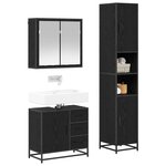 vidaXL Ensemble de mobilier de salle de bain 3 Pièces Chêne noir