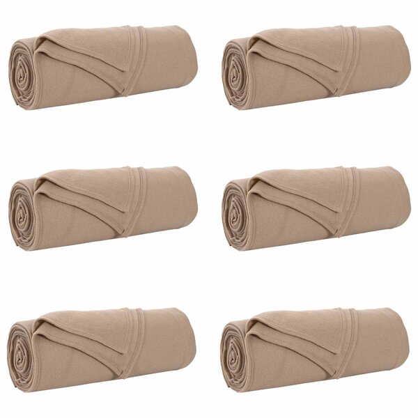 vidaXL Couvertures à jeter 6 Pièces Camel 280 x 210 cm Toison