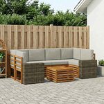 vidaXL Ensemble de canapés d'extérieur 7 pc Naturel et gris clair