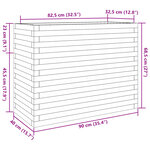 vidaXL Jardinière cire marron 90x40x68 5 cm bois de pin massif
