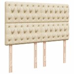 VidaXL Cadre de lit ottoman avec matelas crème 140x200 cm tissu