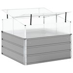 vidaXL Jardinière Gris clair 100 x 100 x 77 cm Acier galvanisé