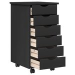 vidaXL Ensemble bureau et cabinet roulant MOSS 2 Pièces Noir