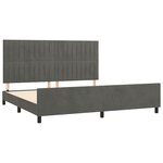 vidaXL Cadre de lit avec tête de lit Gris foncé 200x200 cm Velours