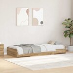 vidaXL Cadre de lit avec rangement Chêne artisanal 80 x 200 cm