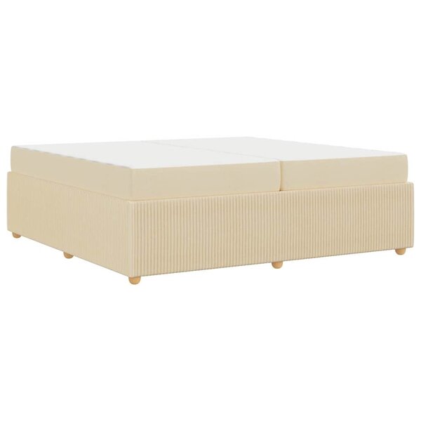 vidaXL Cadre de lit avec matelas avec matelas Crème 200 x 200 cm tissu
