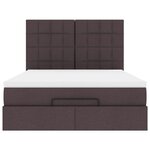 VidaXL Cadre de lit ottoman avec matelas marron foncé 140x200 cm tissu