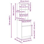 vidaXL Table de chevet sonoma gris 39x35x125 cm bois d’ingénierie
