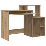 vidaXL Bureau avec Rangement chêne artisanal 120.5 x 44 x 88.5 cm