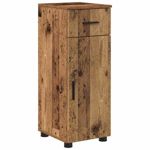 vidaXL Cabinet de salle de bain avec porte Bois ancien 30 x 35 x 80 cm