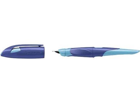 Stylo plume - EASYbirdy - Stylo ergonomique rechargeable - Bleu/turquoise - Gaucher STABILO