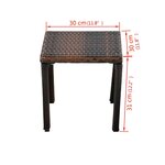 vidaXL Chaises longues avec table Résine tressée Marron