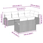 vidaXL Ensemble de Canapés de Jardin 7 pièces avec Coussins en Poly Rattan Noir
