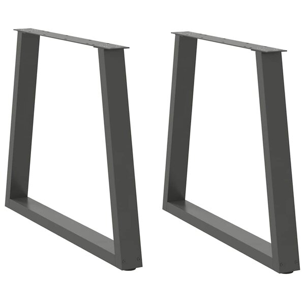 vidaXL Pieds de table à manger en forme de V  2 pièces  anthracite  70 x (72-73 3) cm  acier