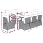 vidaXL Ensemble à manger de jardin 9Pièces coussins noir résine tressée