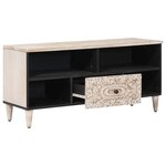 vidaXL Meuble TV Blanc 100 x 33 5 x 46 cm Bois de mangue massif