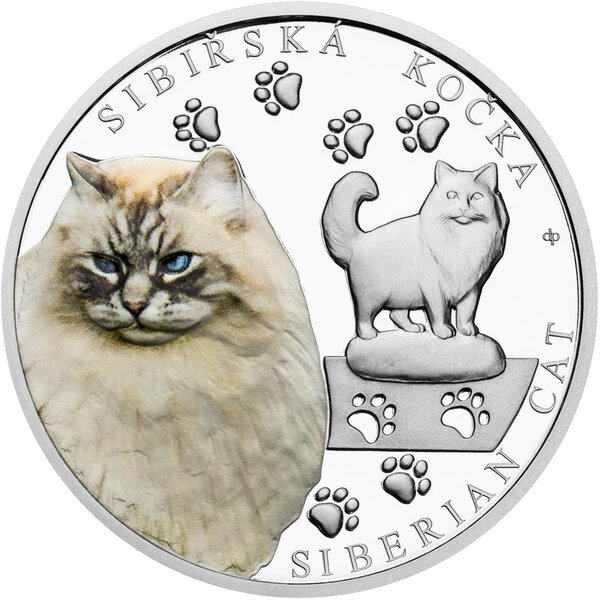 Monnaie SIBERIAN Cat Breeds 1 Oz Argent 1$ Niue 2026 (PRÉCOMMANDE)