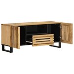 vidaXL Meuble TV 100x34x46 cm bois massif de manguier brut