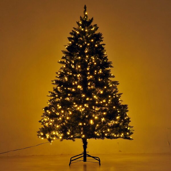 Homcom Sapin de Noël artificiel lumineux LED blanc chaud 210cm
