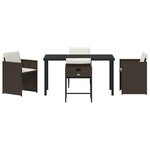 vidaXL Ensemble de salle à manger pour jardin 5 Pièces Marron polyrotin