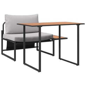 vidaXL Ensemble de salle à manger pour jardin 2 Pièces Gris clair Acier