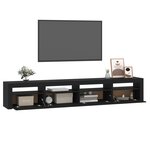 vidaXL Meuble TV avec lumières LED Noir 240x35x40 cm
