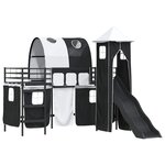 vidaXL Lit mezzanine pour enfants Noir 99 5 x 190 cm Métал