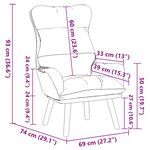 vidaXL fauteuil Bleu 69 x 74 x 93 cm Velours