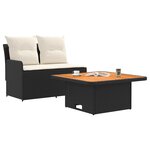 vidaXL Canapé de jardin avec accoudoirs et table relevable 2 Pièce