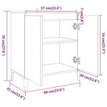 vidaXL Buffet Sonoma gris 60x35x70 cm Bois d'ingénierie