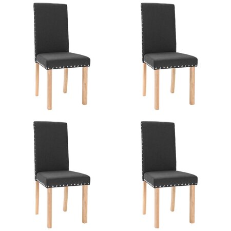 vidaXL Chaises à manger lot de 4 noir tissu